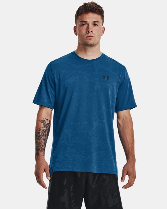 Men's UA Tech™ Vent Jacquard Short Sleeve, Blue, pdpMainDesktop image number 0